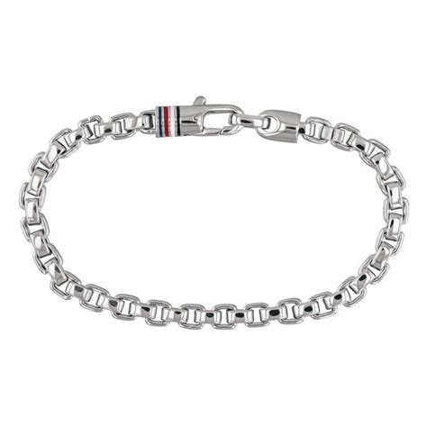 tommy hilfiger stainless steel box chain bracelet|tommy hilfiger men's bracelet sale.